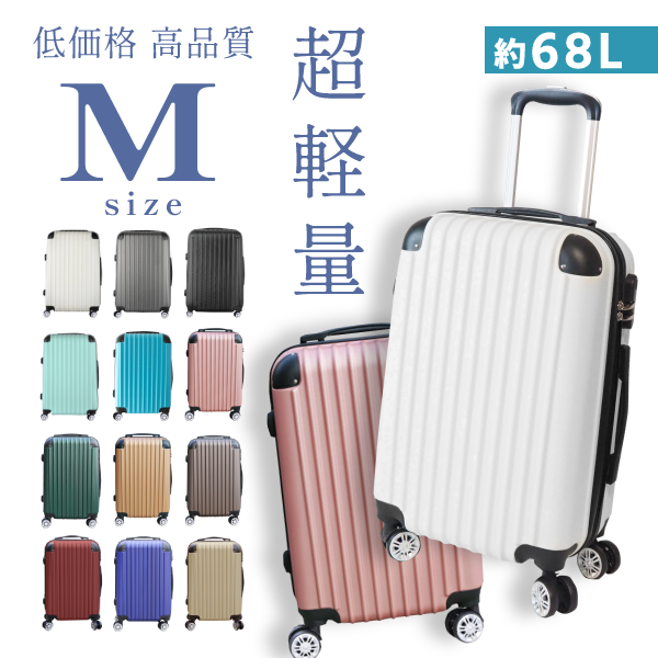 ABSスーツケース Mサイズ 12色 | スーツケース | 金源リビング株式会社 BtoB公式卸サイト